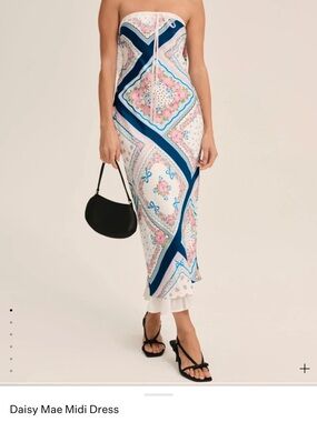 For Love & Lemons Blue and Pink Floral Dress